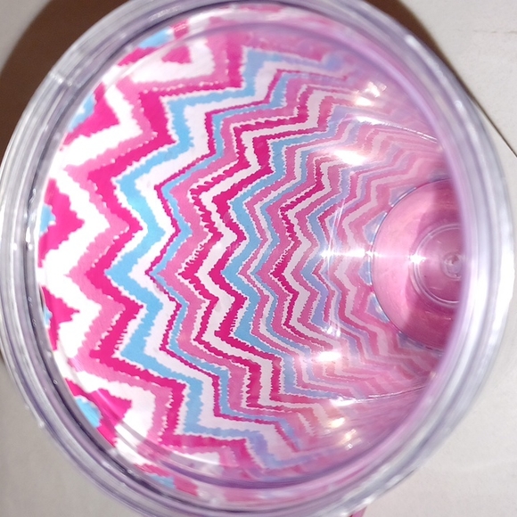 Lilly Pulitzer Let's Cha Cha multi print Summer 2013 pink lid 16 oz Travel mug - Picture 10 of 17